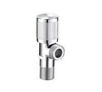 Solenoid Valve 4 Points Faucet Inlet G1/2 Brass Triangle Heater Water Stop Bathroom Toilet Washing Machine Switch Valve(Silver)