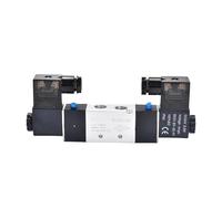Solenoid Valve 4V220-08 Air 5 Way 2 Position 1/4" Air Pneumatic Control Valve Double Coil DC12V 24V AC220V 110V with PC Fittings