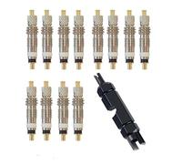 Solenoid Valve 6/12pcs Bicycle Removable Valve Core Bike Replacement Brass Tubeless Remover Tool for Road(12pcs SET A)