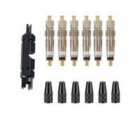 Solenoid Valve 6/12PCS Bicycle Valve Core Remover Set Brass Replacement Tool for Tubeless Tires Road MTB Bikes(6V6V1 pcs black)