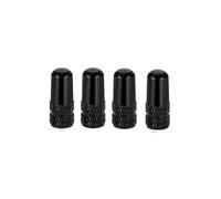 Solenoid Valve Aluminum Alloy Bicycle Tire Valve Cap Road Bike Cover Protector Tyre Dustproof(Black-4pcs)