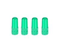 Solenoid Valve Aluminum Alloy Bicycle Tire Valve Cap Road Bike Cover Protector Tyre Dustproof(Green 4pcs)