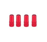 Solenoid Valve Aluminum Alloy Bicycle Tire Valve Cap Road Bike Cover Protector Tyre Dustproof(Red 4pcs)