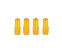 Solenoid Valve Aluminum Alloy Bicycle Tire Valve Cap Road Bike Cover Protector Tyre Dustproof(Yellow 4pcs)