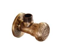 Solenoid Valve Antique Brass Fine Arts Pattern Triangle Bathroom Accessory 1/2 Threads Angle Valves Valve