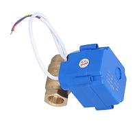 Solenoid Valve, Automatic Water Shut Off Valve Electric Ball Valve with Switch Indication Brass Motorized 3 Wire DC3~6V Through