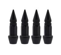 Solenoid Valve Car 4pcs Bullet Head Screws Valve Caps Personalized Modifications Pointed Tips Bicycle and Motorcycle Tires Valve(45MM-BLACK)