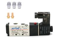 Solenoid Valve DC24V AirTAC 4V110-06 1/8"PT Pneumatic Air 2 Position 5 Way Electric Single Coil Pilot-Operated