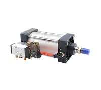 Solenoid Valve Integrated Pneumatic Cylinder Bore 50mm Stroke 25-1000mm Air Cylinders Set Without Magnetic(Scf50x250,DC12)