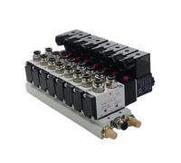 Solenoid Valve Multi-Way Combination 4V210-08 Manifold Stations DC12V 24V AC220V with Fittings 5 Port 2 Position(9 Stations)