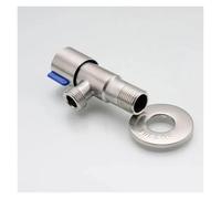 Solenoid Valve Stainless Steel Bathroom Quick Opening Triangle Valve G1/2 Threaded Water Inlet Two-Way Angle Faucet(Blue)
