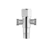 Solenoid Valve Stainless Steel Bathroom Quick Opening Triangle Valve G1/2 Threaded Water Inlet Two-Way Angle Faucet(Tee)