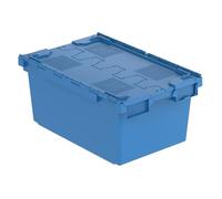 Solent Plastics 1 x Large BLUE Heavy Duty Attached Lid Storage Box - 80 Litre Capacity (71 x 46 x 36.8cm)