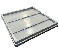 Solent Plastics 10.1 Litre Food Grade Plastic Square Stacking Container/Commercial Stackable Pizza Confectionery Dough Tray (SYL4040L-1)