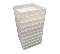 Solent Plastics 10.1 Litre Food Grade Plastic Square Stacking Container / Commercial Stackable Pizza Confectionery Dough Tray (70119-10)