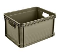 Solent Plastics 20L Green Stackable Storage Container - Heavy Duty Euro Plastic Box 400x300mm - Camping, Outdoor & Vehicle Gear Storage Crate with Hand Grips (1)