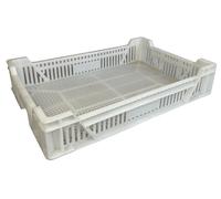 Solent Plastics 22 Litre Ventilated Euro Plastic Catering Stacking Container - 60 x 40 x 12cm - Temperature Range Between +75C and -40C, Perfect for Freezers and Suitable for Dishwashers (10)