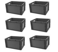 Solent Plastics 25 Litre Recycled Euro Plastic Stacking Container - Pack of 6