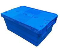 Solent Plastics 45 Litre Heavy Duty Colour Coded Attached Lid Containers (1 x SPKM250V-BLU)