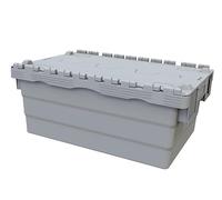 Solent Plastics 45 Litre Heavy Duty Grey Rectangular Snap-on Lid Polypropylene Storage Box (1 x SPKM250V-GRY) - 60 cm x 40 cm x 25 cm