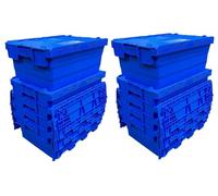 Solent Plastics 45 Litre Heavy Duty Rectangular Polypropylene Snap-on Lid Storage Box (10 x SPKM250V-BLU, 61 x 41 x 25 cm)