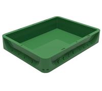 Solent Plastics 7 Litre Euronorm ECO Grey Stacking Container Pizza Dough Tray - GREEN