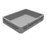 Solent Plastics 7 Litre Euronorm ECO Grey Stacking Container Pizza Dough Tray - GREY