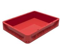 Solent Plastics 7 Litre Euronorm ECO Grey Stacking Container Pizza Dough Tray - RED