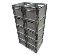 Solent Plastics Pack of 10 x 20 Litre Recycled Plastic Storage Boxes - Van Storage Boxes, Heavy Duty Boxes for Storage