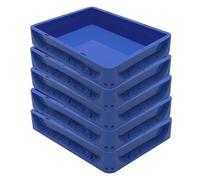 Solent Plastics Pizza Bread Dough Proofing Tray - Set of 5-40 x 30 x 7.5cm (Blue)