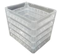 Solent Plastics Pizza Bread Dough Proofing Tray - Set of 5-40 x 30 x 7.5cm (Clear)