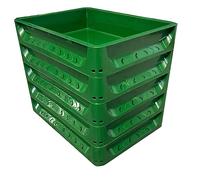 Solent Plastics Pizza Bread Dough Proofing Tray - Set of 5-40 x 30 x 7.5cm (Green)