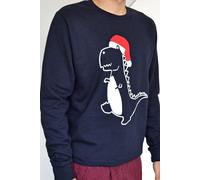 Solesmith Dinosaur Christmas Jumper in Dark Navy | Size: Medium Solesmith Dark Navy M