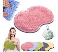 SoleSpa Hands-Free Silicone Foot Scrubber Mat, Shower Foot And Back Scrubber Massage Pad, Silicone Shower Feet Scrubbing Mat, Non-Slip Suction Cup Feet Cleaner Massager Mats (1PC-A)