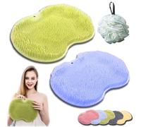 SoleSpa Hands-Free Silicone Foot Scrubber Mat, Shower Foot and Back Scrubber Massage Pad, Silicone Shower Feet Scrubbing Mat, Non-Slip Suction Cup Feet Cleaner Massager Mats (2PC-C)