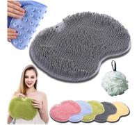SoleSpa Hands-Free Silicone Foot Scrubber Mat, Shower Foot And Back Scrubber Massage Pad, Silicone Shower Feet Scrubbing Mat, Non-Slip Suction Cup Feet Cleaner Massager Mats (1PC-E)