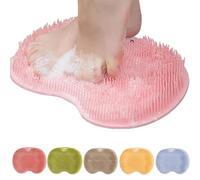 SoleSpa Hands-Free Silicone Foot Scrubber Mat - Sole Spa Shower Mat with Strong Non-Slip Suction Cups, SoleSpa Silicone Foot Scrubber for Exfoliation - No Bending or Balancing on One Foot (Pink)