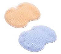 Solespa - Hands-Free Silicone Foot Scrubber Mat, Solespa Foot Scrubber, Multifunctional Non-Slip Exfoliating Shower Pad with Suction Cups and Drain Holes, Easy to Clean(Blue+Yellow)
