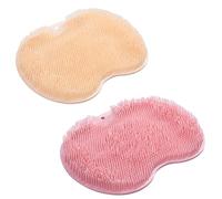 Solespa - Hands-Free Silicone Foot Scrubber Mat, Solespa Foot Scrubber, Multifunctional Non-Slip Exfoliating Shower Pad with Suction Cups and Drain Holes, Easy to Clean(Pink+Yellow)
