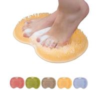 Solespa - Hands-Free Silicone Foot Scrubber Mat, Solespa Foot Scrubber, Multifunctional Non-Slip Exfoliating Shower Pad with Suction Cups and Drain Holes, Easy to Clean(Yellow)