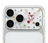 SOLET Bling Diamond Camera Lens Protector for iPhone 17 Pro Max - Cute Aesthetic Colorful Rhinestone Decor (Heart/Star/Circle),9H Anti-Scratch & 3D Full Cover, Girly Glitter Camera Cover for Trendy