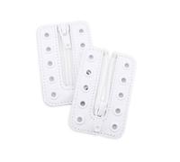 Soletec Leather Lace-in Boot Zipper Inserts for All Brands, Tieless Shoe Laces, 5 White Eyelets, 1 Pair, White, ZIP-172501-WRW