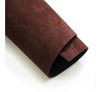Soletec Suede Leather Square, Leather Sheet, Pre-Cut Pieces for Crafting, Tooling, Sewing, Coffee Dark Brown, 1.88mm, 14"x14"