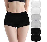 Soleurfe Girls Boxers Underwear cotton Black Grey White Pants Mid-waist breathable Comfort Knickers for Teens 10-12 Years for school sports days