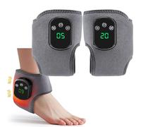 Soleva 3-in-1 Foot Massager, Electric Foot Massagers with Heat, Rechargeable Triple Method Ankle Massager with 3 Vibration Modes, Portable Wireless Heating Pad Wrap for Circulation & Pain Relief(1pair