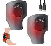 Soleva Foot Massager, Triple Method Foot Massagers, Cordless Ankle Massager with Heat, Electric Feet Heating Pad Rechargeable for Pain Relief, Heated Ankle Wrap, 3 Mode, 5 Heat Level (2Pcs)