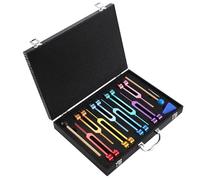 Solfeggio Tuning Fork Set of 8 (126.22~270.20 hz), Aluminium Tuning Fork Set with Unweighted, 2 Hammers, Cleaning Cloth & Storage Box, for Therapeutic Purposes, Sound Healing at Home, Yoga