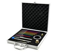 Solfeggio Tuning Forks Set, 10 pcs Unweighted Colorful Solfeggio Tuning Forks, Aluminum Alloy with Tuning Fork Activator,2 Rubber Mallet, Cleaning Cloth and Exquisite Aluminum Box.