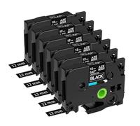 SOLFOVUZ 6PK TZe-231 Blanc 12mm Label Maker Tape Compatible With PT-H100 TZ-231 221 211 Label Printer(White on Black 6pk)