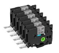 SOLFOVUZ 6PK TZe-231 Blanc 12mm Label Maker Tape Compatible With PT-H100 TZ-231 221 211 Label Printer(Black on Matt Sliver)